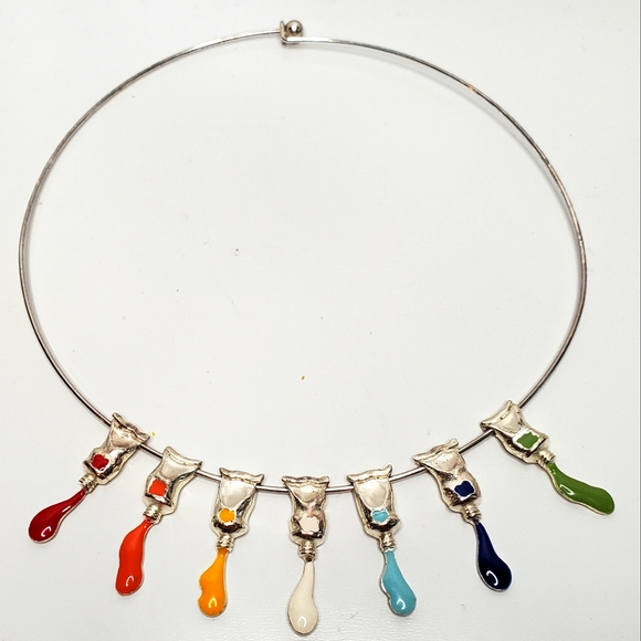 ARMAN FERNANDEZ Sculpture Artisian Paint Tube Necklace - Picture 2 of 8
